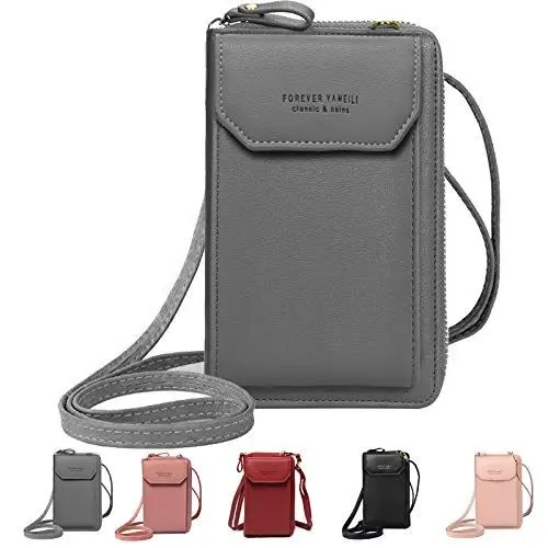 Produktbild: ZhengYue Klein Handy Umhängetasche Damen Touchscreen Geldbörse Geldbeutel Crossbody kleine Handytasche Handtasche Brieftasche Zum Umhängen mit Kartenfächer Schultergurt