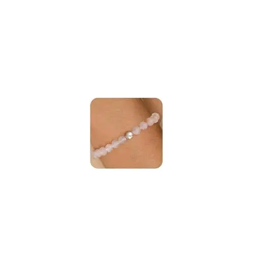 Produktbild: ZHESHY Perlenarmband Armband Damen 925 Sterling Silberperle Rosenquarz Amethyst Echten Natursteinen Edelstein Armbänder Heilsteine Chakra Elastisch Armband Für Damen Herren Mädchen Schmuck