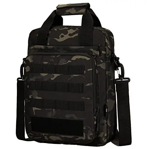 Produktbild: ZHIERNA Taktische Aktentasche Umhangetasche Schultertasche Kleine Herrentasche Kuriertasche, Heavy Duty MOLLE Handtasche für Arbeit, Reisen, Camping, Wandern