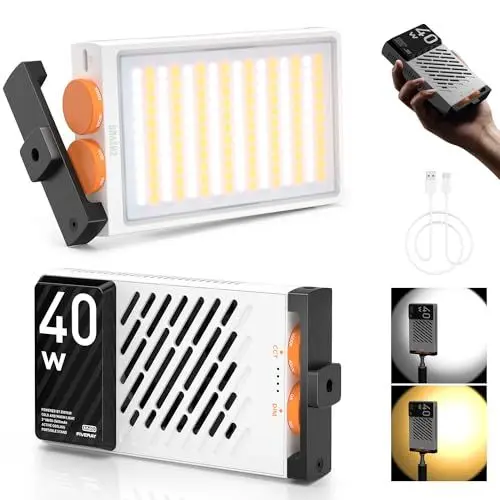 Produktbild: ZHIYUN FIVERAY M40 LED Videoleuchte (Official), 40W Videolicht mit 14000 Lux und 2700-6200K, CRI 96+, 320g Tragbares Video/Foto/Kamera/Streaming Licht für YouTube TikTok, mit 176 LED