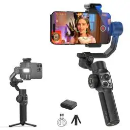 Produktbild: ZHIYUN Smooth-5S AI Combo(Official) AI-gestützter Smartphone Gimbal, Gimbal Stabilisator 3-Achsen, Handy Gimbal, mit Stativ, AI Tracker, Handy Stabilisator, für Vlog, YouTube, TikTok