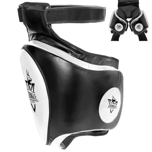 Produktbild: ZHONGLE Lår Pads Muay Thai lår Sport skyddskuddar Max tjock 10cm, Muay Thai lår skydd sparkkuddar för Muay Thai, UFC, Taekwondo,