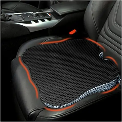 Produktbild: ZHOOGE Keilkissen Autositz Sitzkeilkissen für Auto, Autositzkissen Memory Foam Keilkissen, Ergonomisches Memory Foam Kissen für Auto, Bürostuhl, Bett, Schwarz
