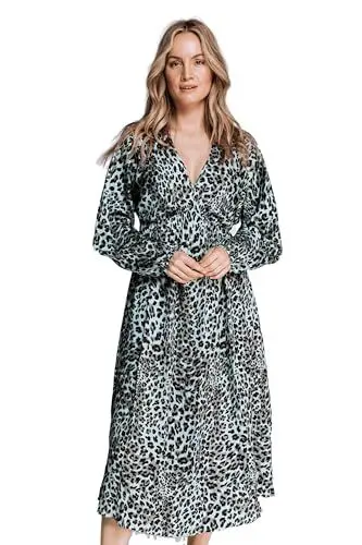Produktbild: Zhrill Damen Kleid Langarm Blusenkleid BADOI in Grün - N124379-N8513, Größe:M
