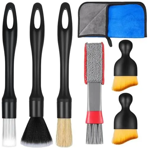 Produktbild: Zhtulck Auto Pinsel，7 Stück Reinigungspinsel Auto Set，Reinigungspinsel Pinsel autoreinigung Zur Reinigung von Felgen, Autoinnenräumen, Lüftungsschlitzen,Gute Qualität Auto reinigungspinsel.