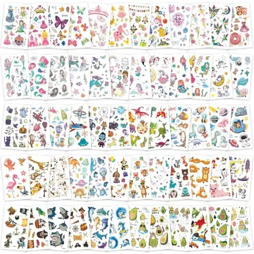 Produktbild: Zhtulck Tattoo Kinder 600+ Kindertattoos Hautfreundlich. Wasserdichte fake tattoos für kinder, kinder tattoo eignen sich hervorragend, um Kinder zu belohnen.