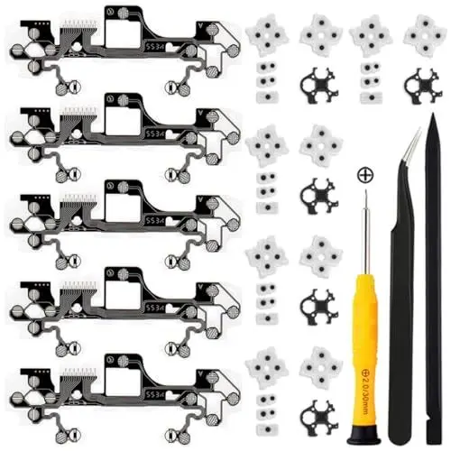 Produktbild: ZHUROUPU 5pcs Leitfähige Film Keypad Flex-Kabel für PlayStation5 für PS5 BDM-030 Taste Ribbon-Leiterplatten Austausch für PS5 DualSense Elektronisches Zubehör Grün
