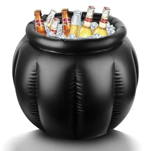Produktbild: Zhwidnerso Halloween Hexenkessel aufblasbarer Getränkekühler, 22 x 18 Zoll Hexenkessel Großer Kessel Halloween-Dekoration Aufblasbarer Halloween-Kessel für Getränke Süßigkeiten Snacks Party-Dekoration