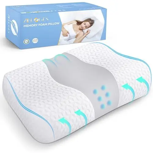 Produktbild: Zibroges neues Upgrade Memory Foam Kissen,Nackenkissen kopfkissen,Einstellbar Komfortables Schlafkissen Ideal für Rückenschläfer Seitenschläfer 60x40x11,5cm