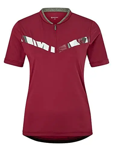 Produktbild: Ziener Damen Nelisa Fahrradtrikot Radtrikot Mountainbike Rennrad atmungsaktiv schnelltrocknend elastisch kurzarm , Sangria Red, 40 EU
