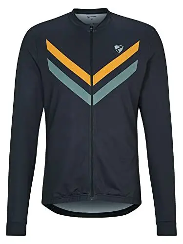 Produktbild: Ziener Herren NITAN Fahrradtrikot/Radtrikot - Mountainbike|Rennrad - atmungsaktiv,schnelltrocknend,elastisch,Langarm, Black.Green Stone, 52
