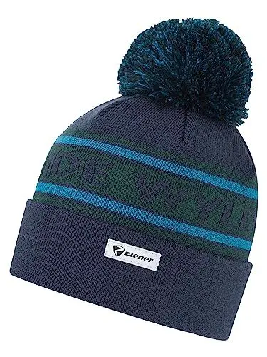Produktbild: Ziener Kinder IKUTO Mütze/Bommel, gestrickt, bunt, hale Navy, S
