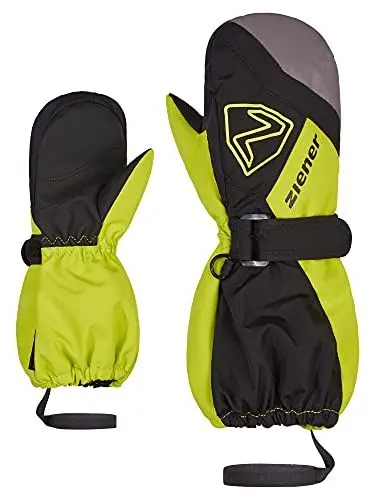 Produktbild: Ziener Unisex Baby Laurus Ski-Fäustlinge/Winter | wasserdicht, Lange Stulpe, reflektierend, Black.Lime, 92cm