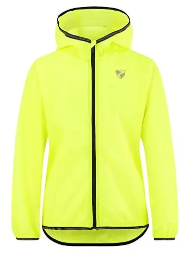 Produktbild: Ziener Unisex Kinder Narus Regenjacke Fahrrad Mountainbike Outdoor wasserdicht atmungsaktiv super leicht, poison yellow, 116 EU