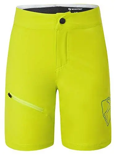 Produktbild: Ziener Unisex Kinder Natsu X-Function Fahrrad-Shorts/Rad-Hose mit Innenhose/Mountainbike - atmungsaktiv|schnelltrocknend|gepolstert, Lime, 176