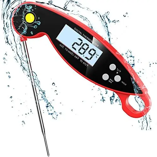 Produktbild: ZIGAGA HBCP192BR Küchenthermometer, Edelstahl, Kunststoff, Schwarz und Rot