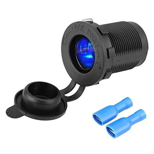 Produktbild: Zigarettenanzünder Stecker Zigarettenanzünder Steckdose 12 V Zigarettenanzünder Steckdose Steckdose mit Blauer LED für Auto Motorradboot