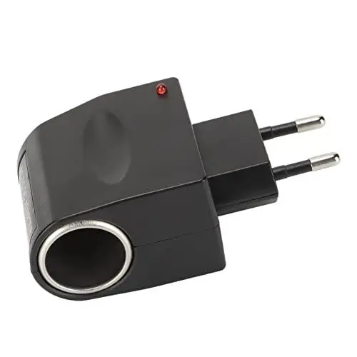 Produktbild: Zigarettenanzünder-Netzteil-Adapter, 110 V-240 V AC auf 12 V DC Auto-Netzteil-Adapter-Konverter Wandstecker-Konverter mit Zigarettenanzünder-Buchse(EU-Stecker)