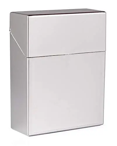 Produktbild: Zigarettenbox XL metallic für 25 Zigaretten Etui Kunststoff (Silber)