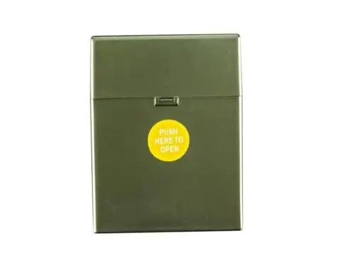 Produktbild: Zigarettenbox XXL für 30 Zigaretten Etui Kunststoff metallic Farben mit Druckknopf sehr stabile Ausführung (1 x Box Dark Cappuccino für 30 Zigaretten)