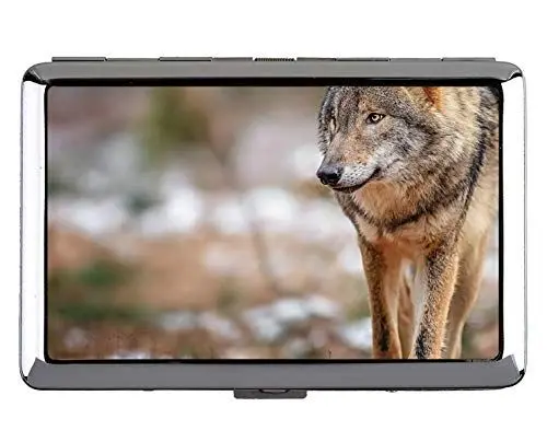 Produktbild: Zigarettenetui Box, Tier Wolf Maskerade Namenskartenhalter