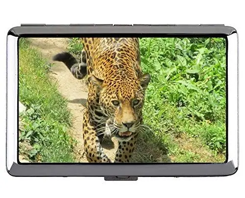 Produktbild: Zigarettenetui Halter, Jaguar Wild Leopard Visitenkartenetui Edelstahl (Silber)
