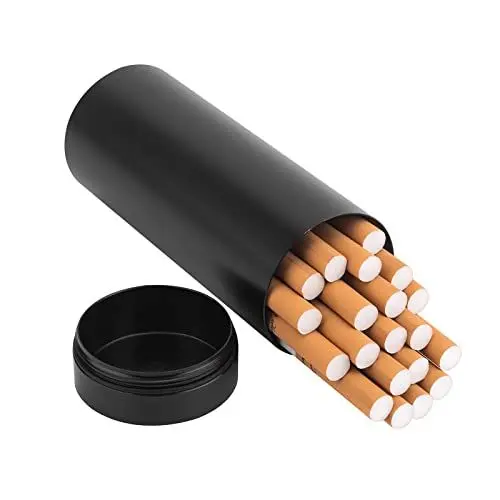 Produktbild: Zigarettenetui für Zigaretten, hohe Kapazität, Titan-Aluminium-Legierung, Aufbewahrungsbehälter für Zigaretten, 20, Schwarz