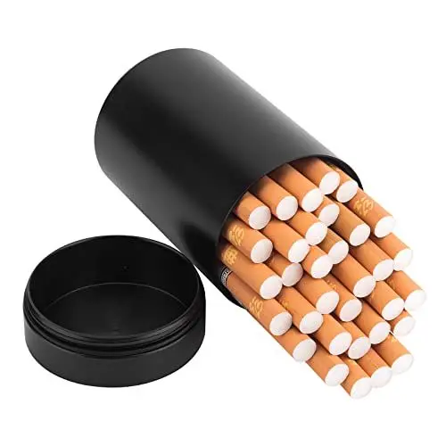 Produktbild: Zigarettenetui für Zigaretten, hohe Kapazität, Titan-Aluminiumlegierung, Aufbewahrungsbehälter für Zigaretten, 30 cm, Schwarz