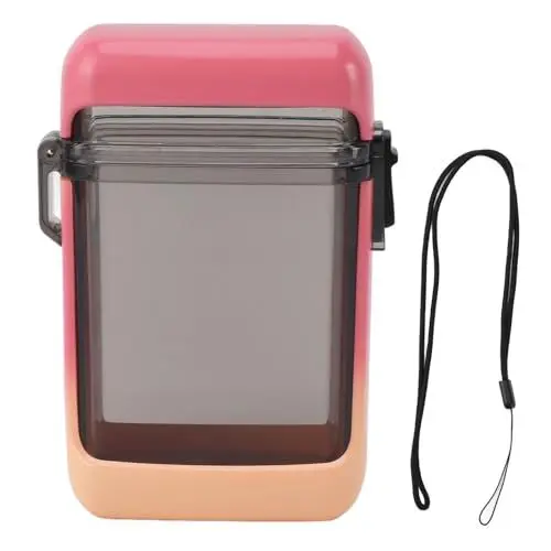 Produktbild: Zigarettenschachtel, Kompakte Zigarettenschachtel aus Kunststoff, Wasserdichtes, Transparentes Zigarettenetui mit Seil, Kratzfestes, Verschleißfestes Unkrautzubehör für den (Rosa
