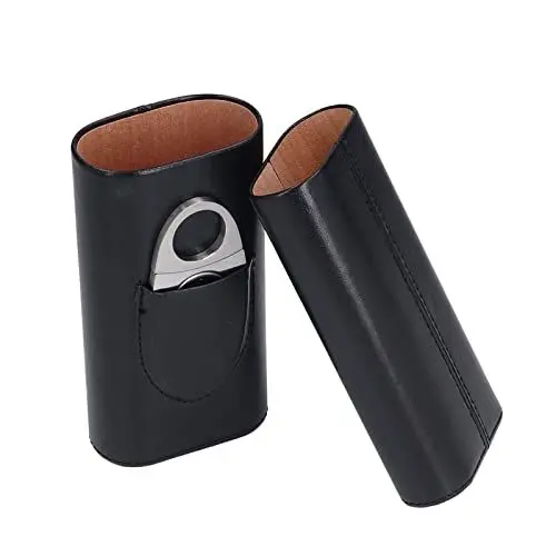 Produktbild: Zigarrenetui, Leder-Zigarren-Reiseetui, Zigarren-Reiseetui für Männer, mit Holz ausgekleidetes Zigarren-Humidor-Etui, perfektes Zigarrenzubehör-Geschenk für offizielle