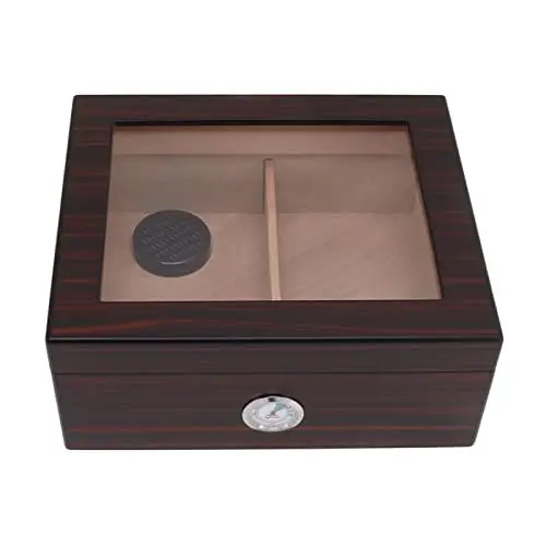 Produktbild: Zigarren-Humidor, Zedernholz-Humidor-Zigarrenbox, 50 Zigarren Desktop-Humidor-Zigarrenbox mit Hygrometer-Luftbefeuchter und Trennwand, Zigarrengeschenke für Männer