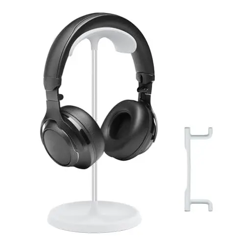 Produktbild: ZIGefofo Kopfhörer Ständer Weiß, Kopfhörer Halter, Headset Halterung, Kopfhörerständer mit Schwerer Basis für Sennheiser, Sony, Audio-Technica, Bose, Beats, Gaming Headset, Desktop Kopfhörer