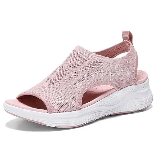 Produktbild: Ziitop Damen Sommer Sandalen - Bequeme Orthopädische Slingback Slides Mit Weichem Fußbett - Waschbare Outdoor Wassersandalen - Casual Strick Plateau Sandalen