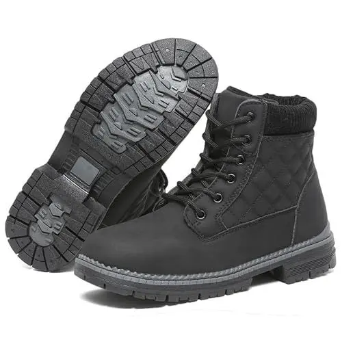 Produktbild: ziitop Winterschuhe Damen Schneestiefel Damen Kurzschaft Stiefel Wasserdicht Warm Gefüttert Winterstiefel Bequem rutschfeste Winterstiefel Outdoor Schuhe (Schwarz 38EU)