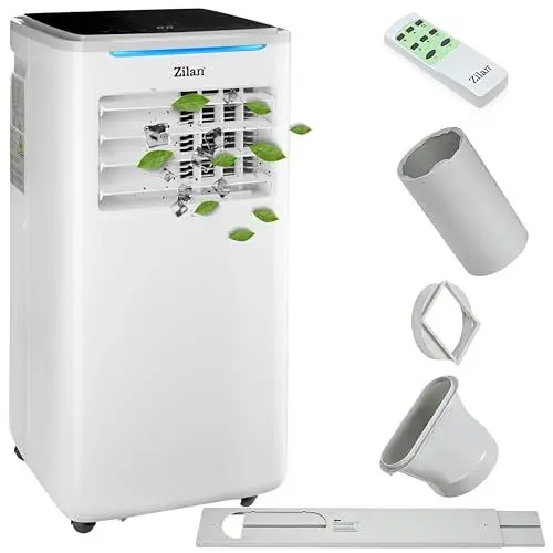 Produktbild: Zilan Klimaanlage 3in1 wifi mobil Fensterabdichtung mit Abluftschlauch Fernbedienung 24h Timer 9.000 BTU 3 Modi Portable Klimaanlage Klimagerät Klima Anlage Air Conditioner (9.000 BTU)