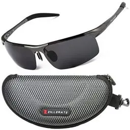 Produktbild: ZILLERATE Polarisierte Sonnenbrille Herren Damen | Leicht, HD-Linsen, UV-Schutz | Klassisch Vintage Brillengestell | Golf Fahren Angeln Reisebrille Outdoor-Sportarten Mode Sonnenbrille (Gun Grau)