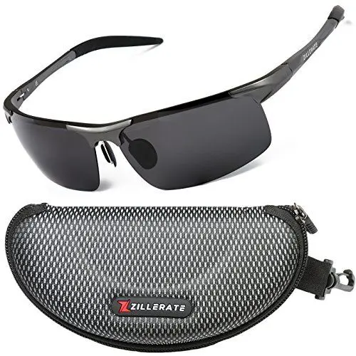 Produktbild: ZILLERATE Polarisierte Sonnenbrille Herren Damen | Leicht, HD-Linsen, UV-Schutz | Klassisch Vintage Brillengestell | Golf Fahren Angeln Reisebrille Outdoor-Sportarten Mode Sonnenbrille (Gun Grau)