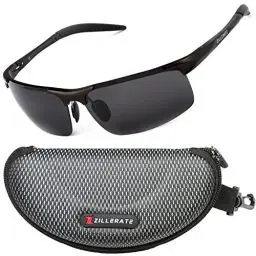 Produktbild: ZILLERATE Polarisierte Sonnenbrille Herren Damen | Leicht, HD-Linsen, UV-Schutz | Klassisch Vintage Brillengestell | Golf Fahren Angeln Reisebrille Outdoor-Sportarten Mode Sonnenbrille (Schwarz)