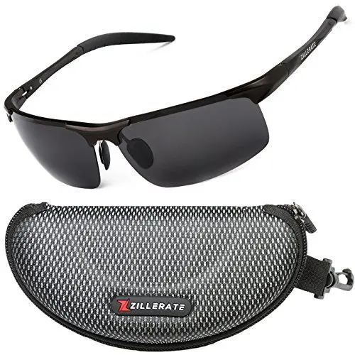 Produktbild: ZILLERATE Polarisierte Sonnenbrille Herren Damen | Leicht, HD-Linsen, UV-Schutz | Klassisch Vintage Brillengestell | Golf Fahren Angeln Reisebrille Outdoor-Sportarten Mode Sonnenbrille (Schwarz)