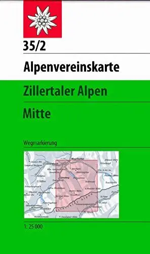 Produktbild: Zillertaler Alpen, Mitte: Topographische Karte 1:25.000 mit Wegmarkierungen (Alpenvereinskarten)