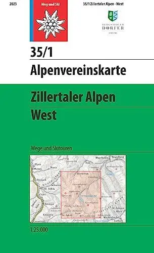 Produktbild: Zillertaler Alpen, West: Topographische Karte 1:25.000 mit Wegmarkierungen und Skirouten (Alpenvereinskarten)