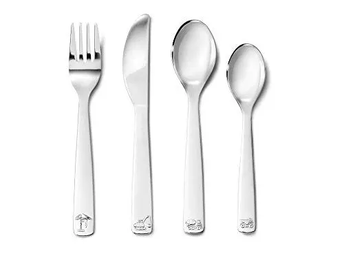 Produktbild: Zilverstad 6826030 Kinderbesteck Baufahrzeuge, 4-teilig, Edelstahl 304, Silberfarben,21.5x15.5x2.5cm
