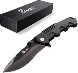 Produktbild: ZIMAIC Klappmesser I Scharfes Taschenmesser I Einhandmesser, Outdoor & Survival Messer mit Schwarz Edelstahlklinge & Aluminiumgehäuse, für Arbeit Wandern Camping