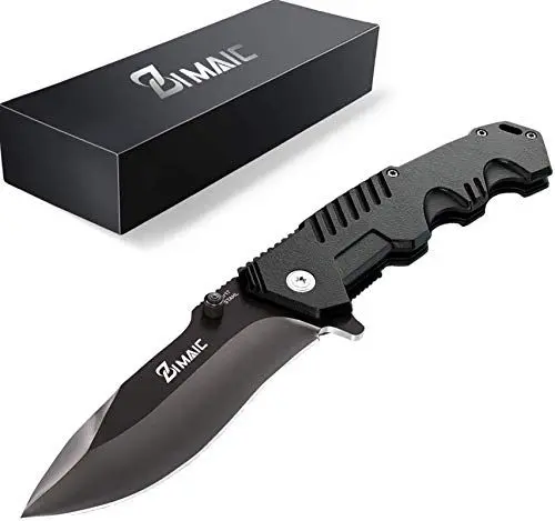 Produktbild: ZIMAIC Klappmesser I Scharfes Taschenmesser I Einhandmesser, Outdoor & Survival Messer mit Schwarz Edelstahlklinge & Aluminiumgehäuse, für Arbeit Wandern Camping