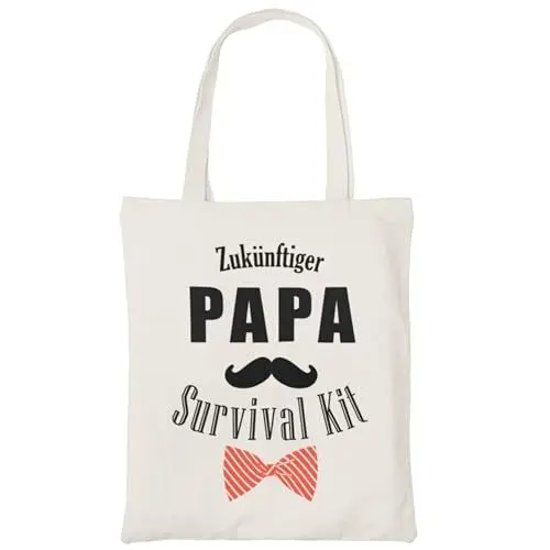 Produktbild: Zinello Design - Survival Kit für zukünftige Väter – Spezielle Tote Bag für die Schwangerschaftsankündigung, Geschenktüte zur Geburt, Geschenkidee für den zukünftigen Papa, Geschenktüte zur Babyparty