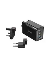 Produktbild: Zinooy USB C Ladegerät, 65W GaN Schnellladeblock mit US EU UK Stecker für Reisen, PD 3.0 Wandladegerät für MacBook Pro/Air, für Apple 15 Pro Max, Galaxy S23, Steam Deck (Weiß)