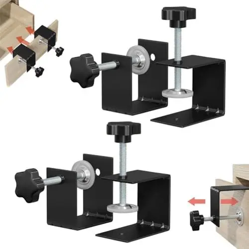 Produktbild: Zinueen 4er Set C-Zwingen Schrank Installation Klammern,Klemmbereich 10-57mm, Schraubklemmen aus Metall Installation Klammern mit Flexiblen Bohrloch Führung