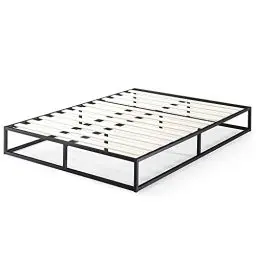 Produktbild: Zinus Joseph Bett 180x200 cm - Höhe 25 cm mit Stauraum unter dem Bett - Metall-Plattformbettrahmen mit Holzlattenrost - Schwarz