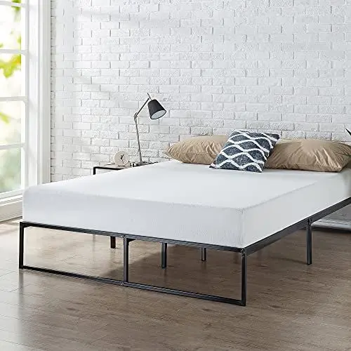 Produktbild: Zinus Lorelai Metallbett 180x200 cm - Höhe 31 cm mit Stauraum unter dem Bett - Bettrahmen mit Latternhost - Schwarz