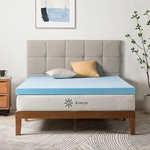 Produktbild: Zinus Matratzenauflage 100x200 cm - Härtegrad H2-H3 - Höhe7,6 cm - Öko-Tex zertifiziert - Kühlende Gel-Matratze in Memory-Schaum